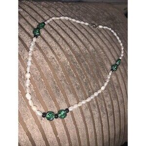 Rice Pearl And Glass Necklace 925
